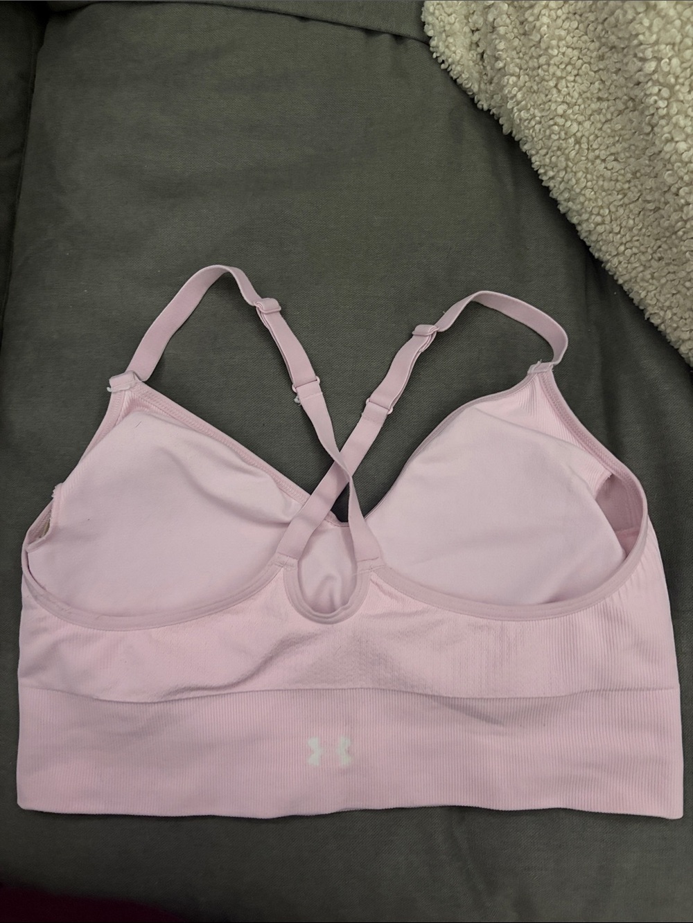 Under Armour Light Pink Seamless Crisscross Sports Bra - Picture 2 of 3